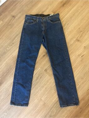 Wrangler Men's Straight Jeans in Deep Blue Denim